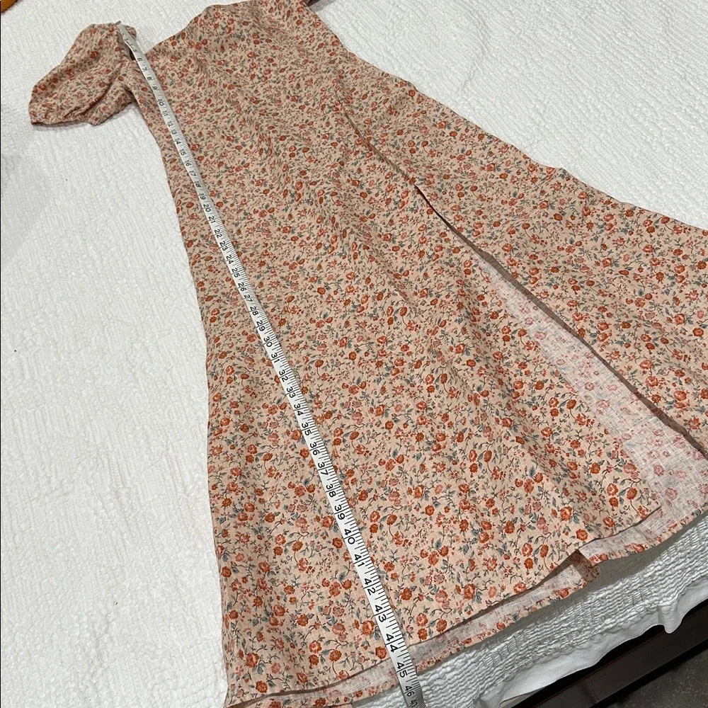 REFORMATION Denver Floral Print Linen Midi Dress Sz 2 cottagecore coquette boho - Picture 10 of 11